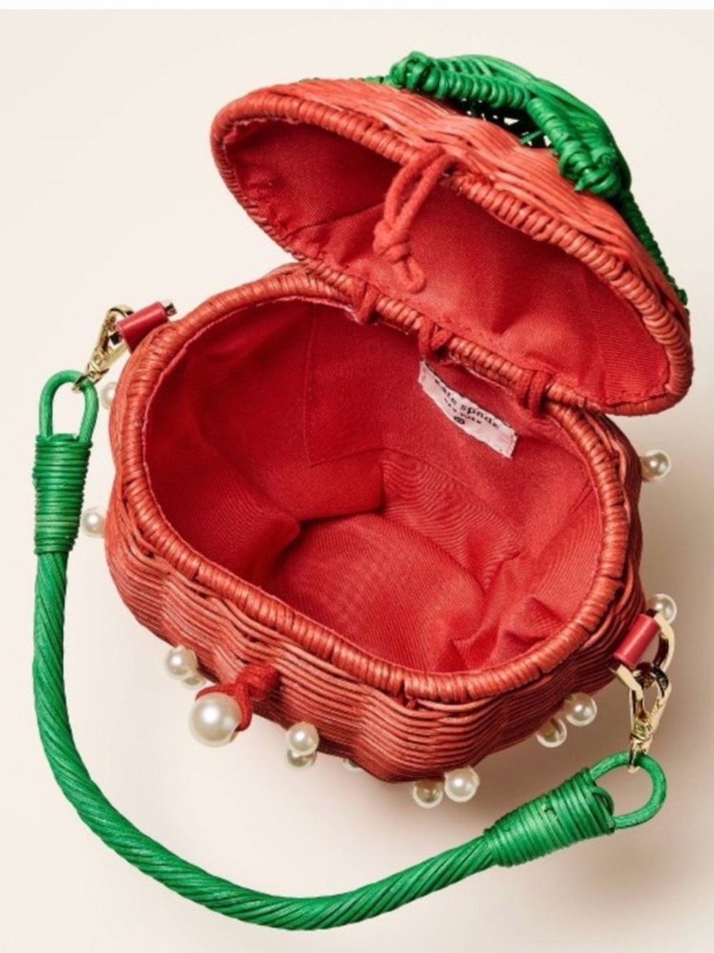 NWT Kate Spade x Target woven strawberry bag. - Picture 6 of 7